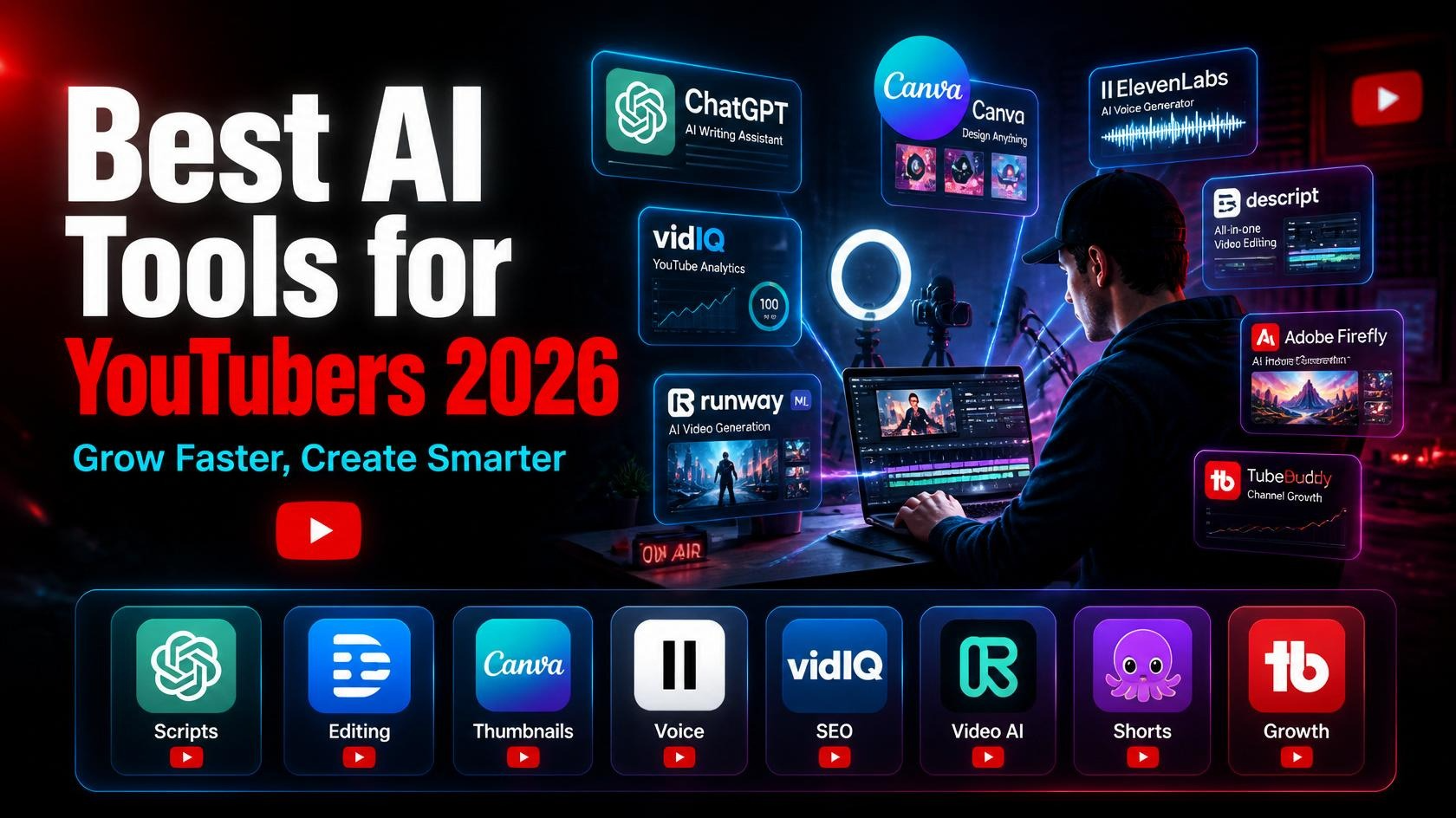Best AI Tools for YouTubers in 2026: Grow Faster, Create Smarter
